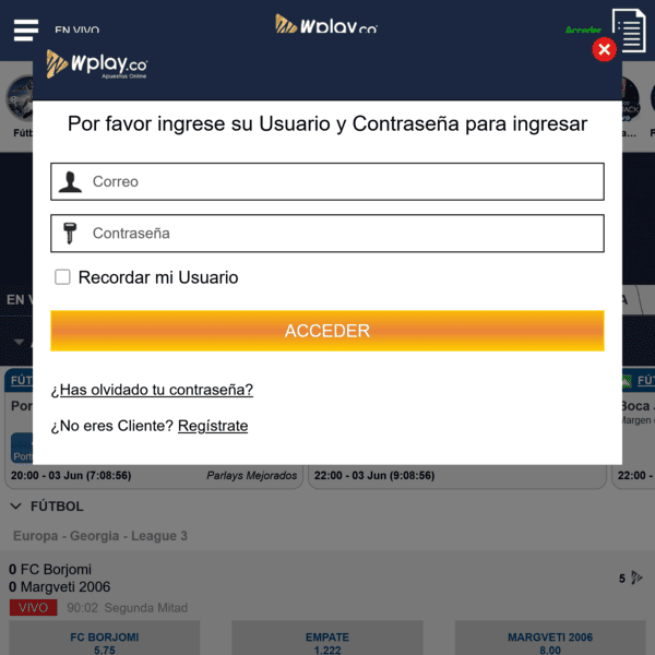 Modal de Inicio de Sesión